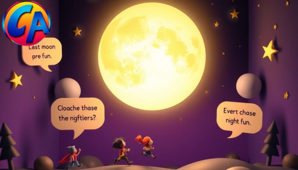 Chasing the Moon: Captions for Nighttime Adventures 