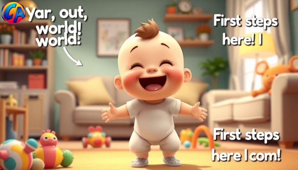 Funny and Playful Baby First Walk Captions