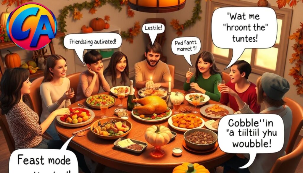 Friendsgiving Captions with Puns 