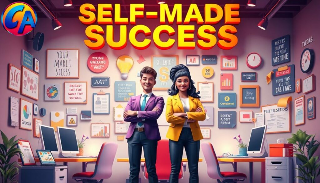 Self-Made Success: Motivational Girl & Boy Boss Captions