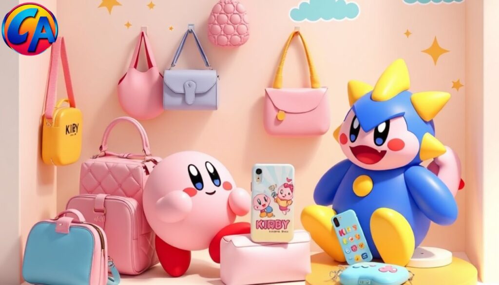A collection of colorful Kirby Finger Puppets on a shelf